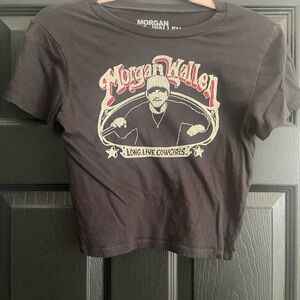 Morgan Wallen Crop Top Black Medium